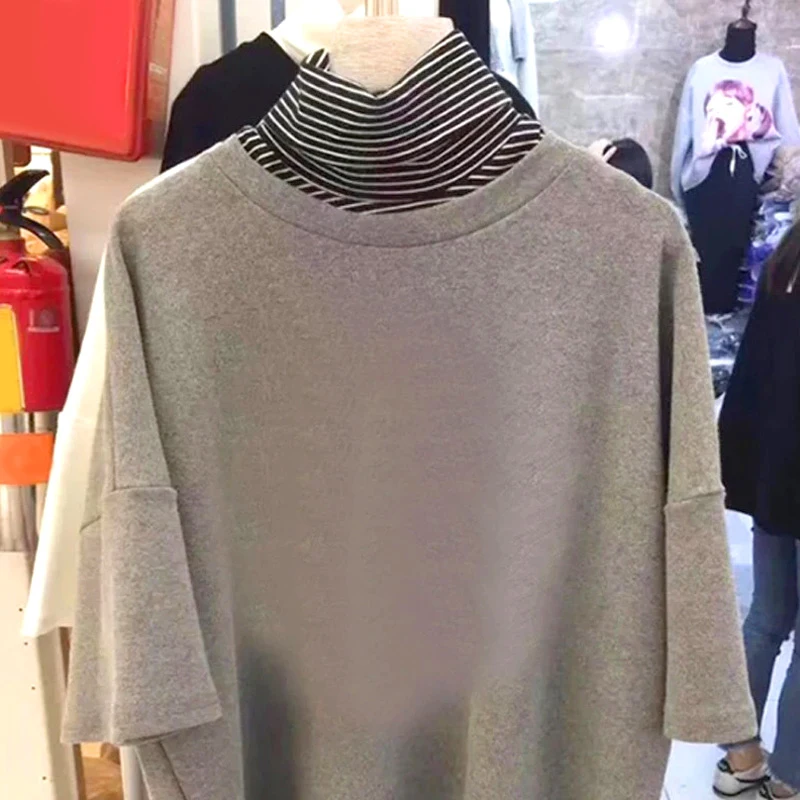 Faux col haut Nack pour femme, couleur unie, mode, chaud, col détachable, Jersey élastique, col roulé, hiver