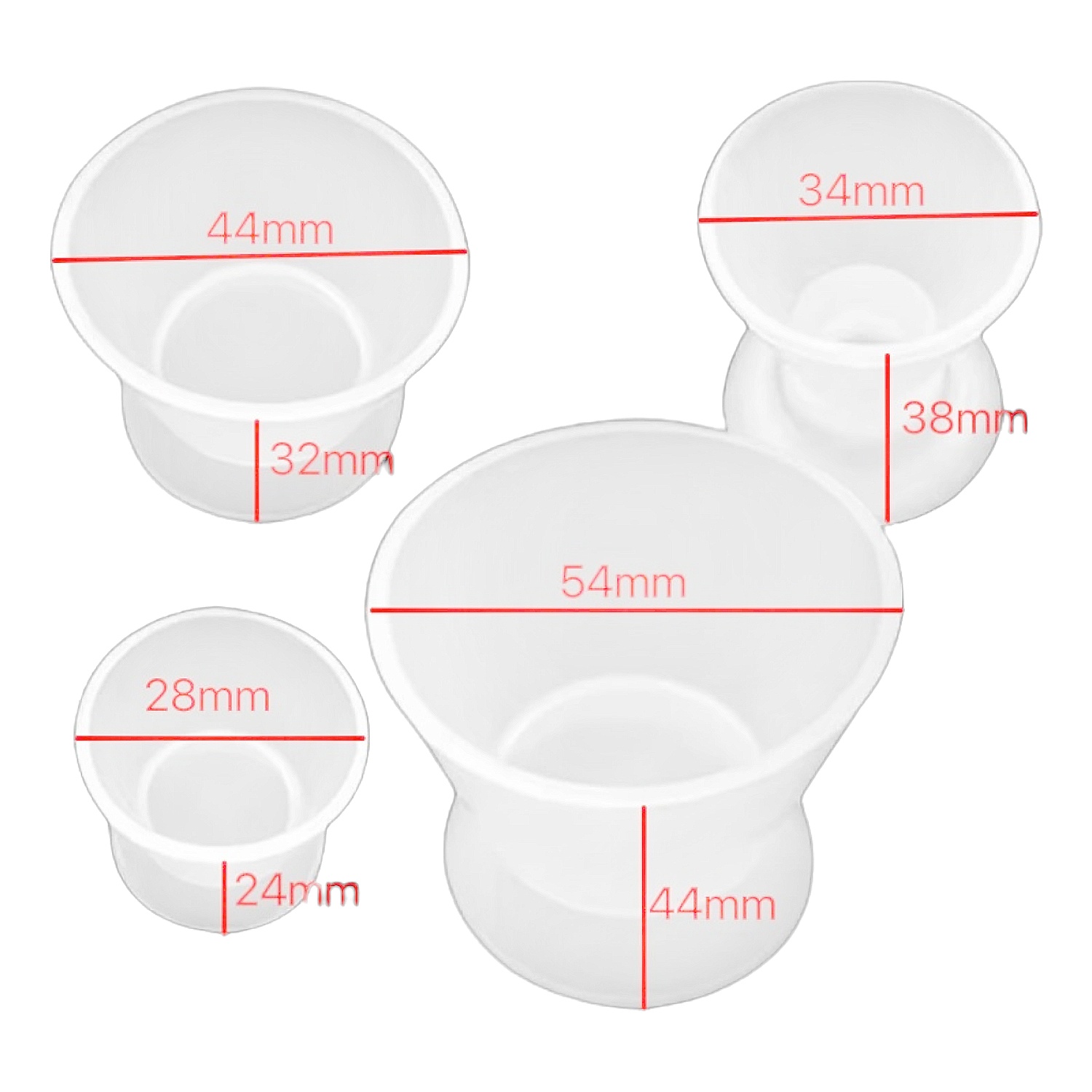 Tigelas de mistura de silicone dental, 4 unidades, pratos dappen transparentes para clareamento dos dentes, laboratório dentário, odontologia, ferramentas de materiais para dentista