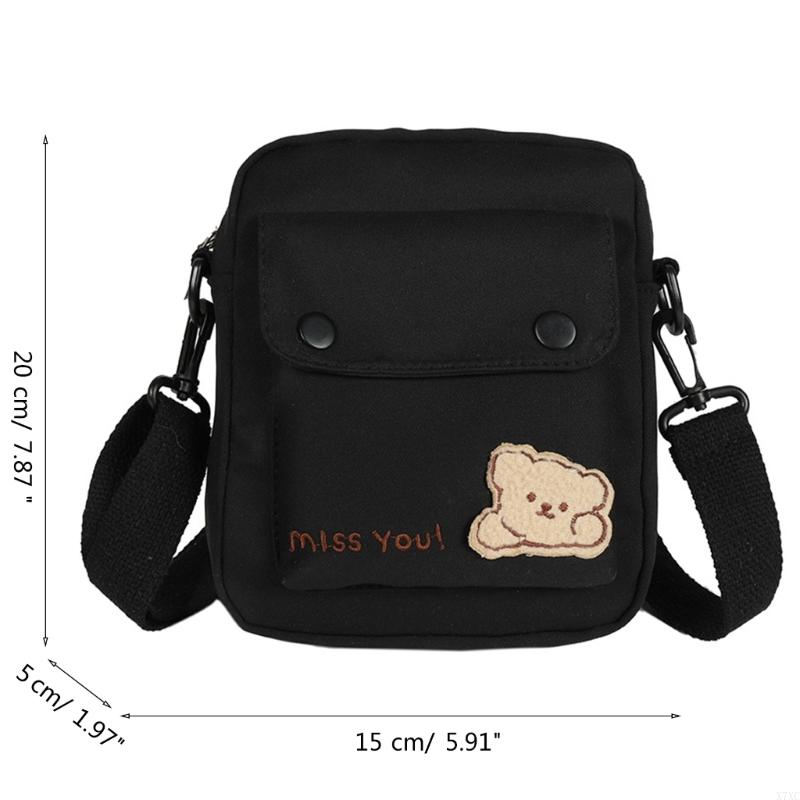 X7XC Tas Kurir Beruang Kartun Fashion untuk Wanita Tas Selempang Kecil Tas Bahu
