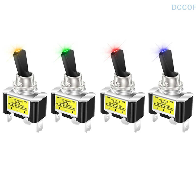 12V 30A LED iluminado interruptor de alternância interruptor oscilante 2 posições 3 pinos SPST liga/desliga