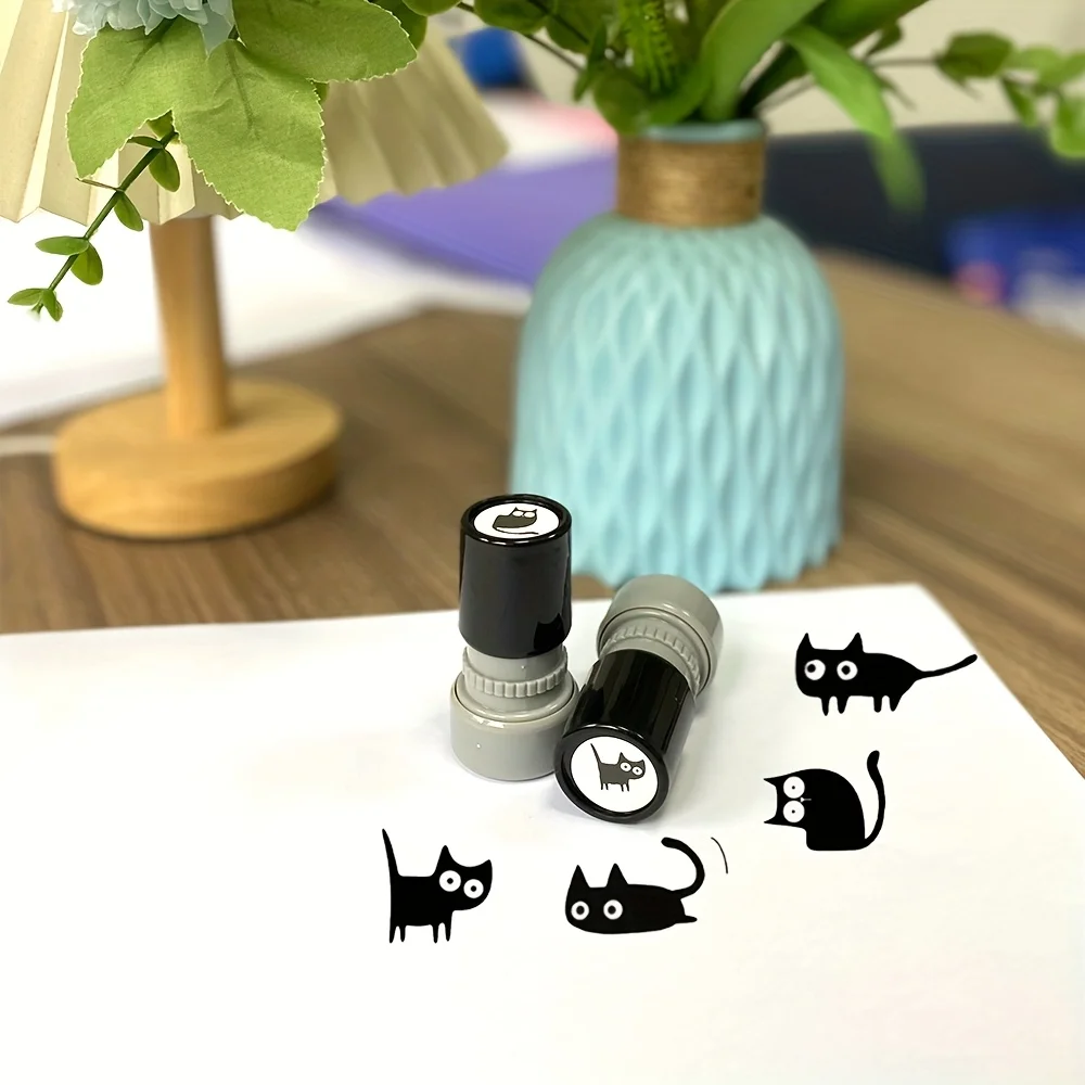 Timbro con motivo gatto adorabile Timbro animale gatto nero per ispirare e incoraggiare l'insegnamento in classe Attività attive Timbro per insegnanti