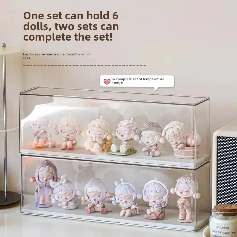 Acrylic Action Figure Display Case Transparent Doll Storage Box Toy Organizer Rack for Collectible Showcase Cabinet