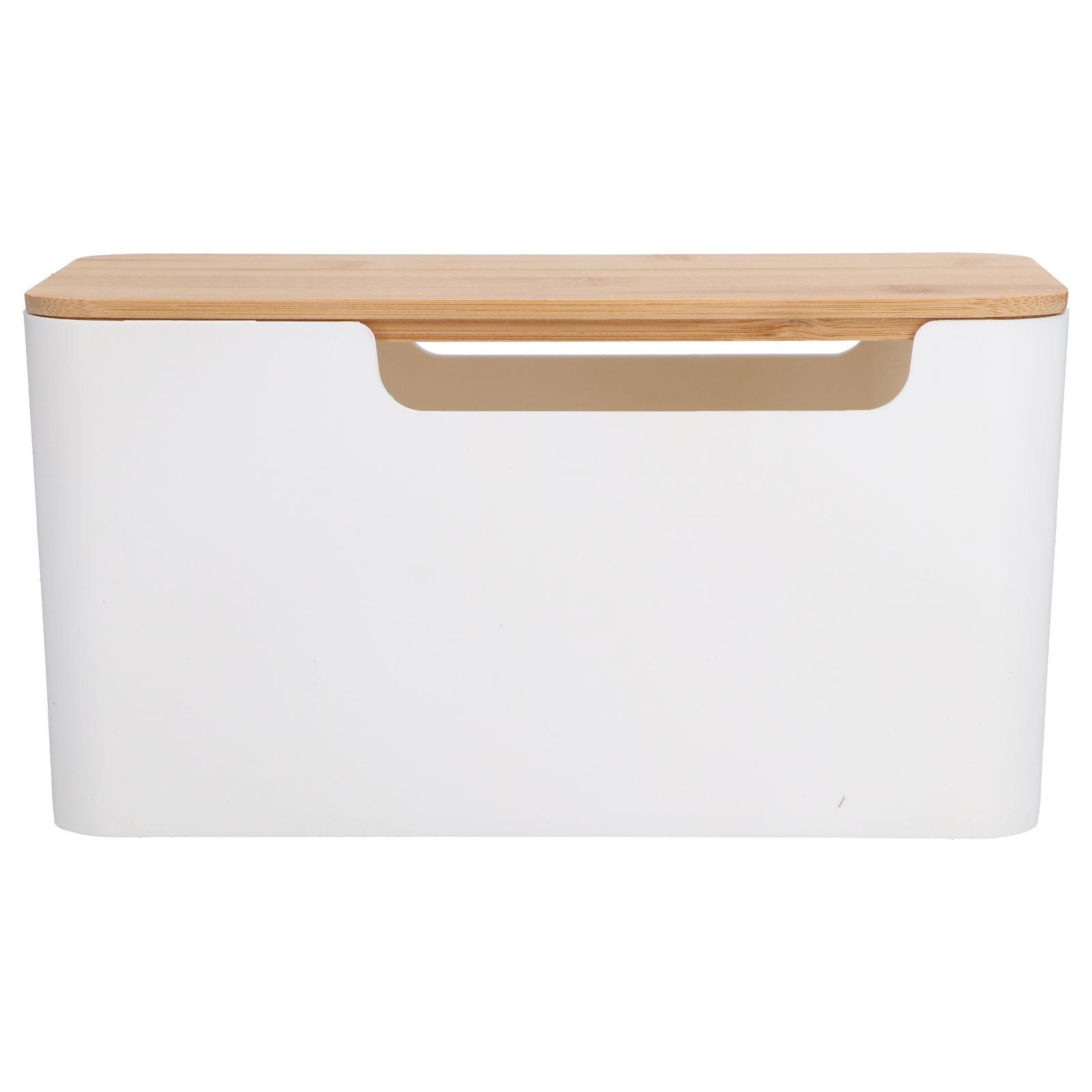 나무 뚜껑 케이블 관리 상자 - TV 및 컴퓨터 전선을 위한 방열 및 안전 기능을 갖춘 전원 스트립 정리함