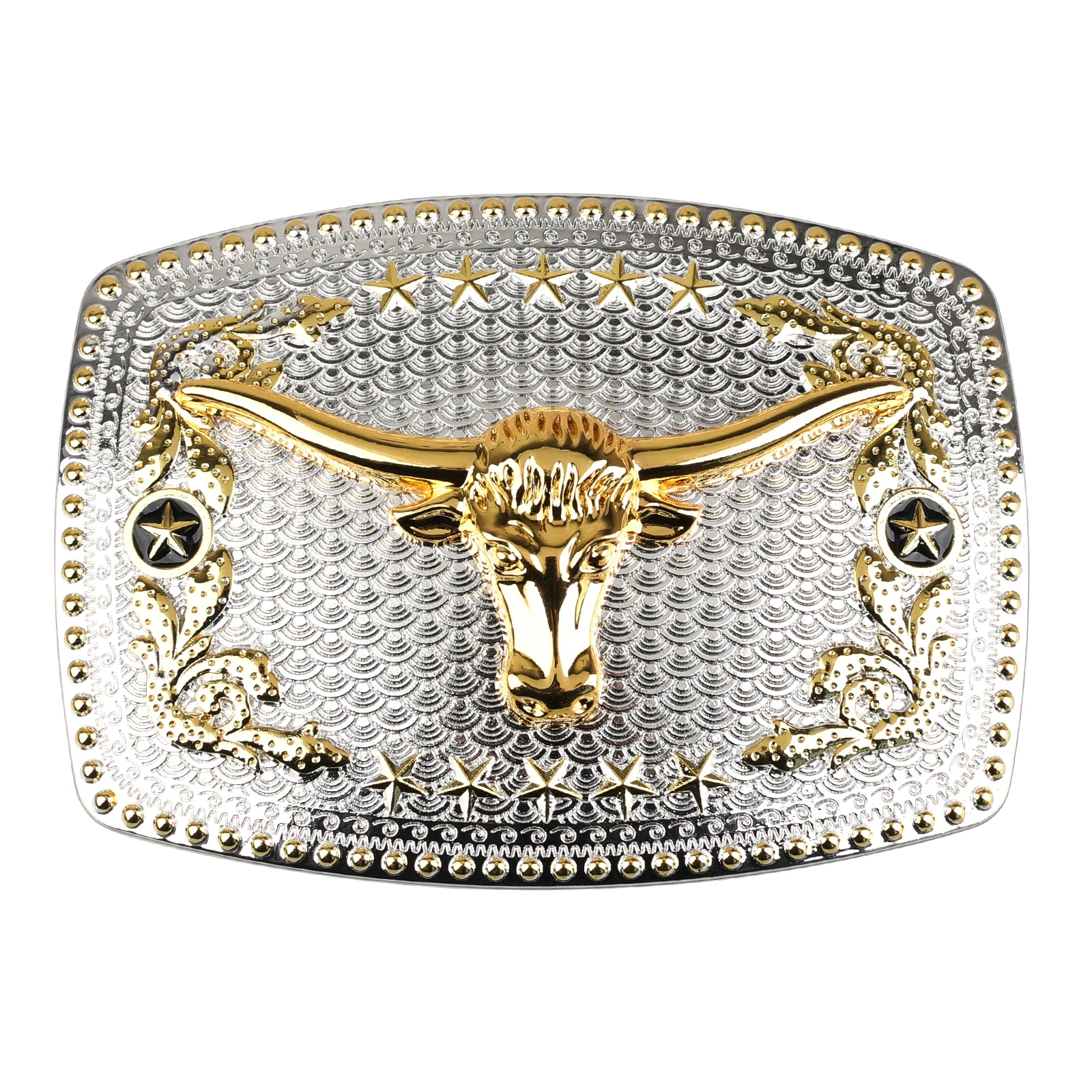 Gouden koe dubbele kleur riemgesp legering 4,0 cm cowboy