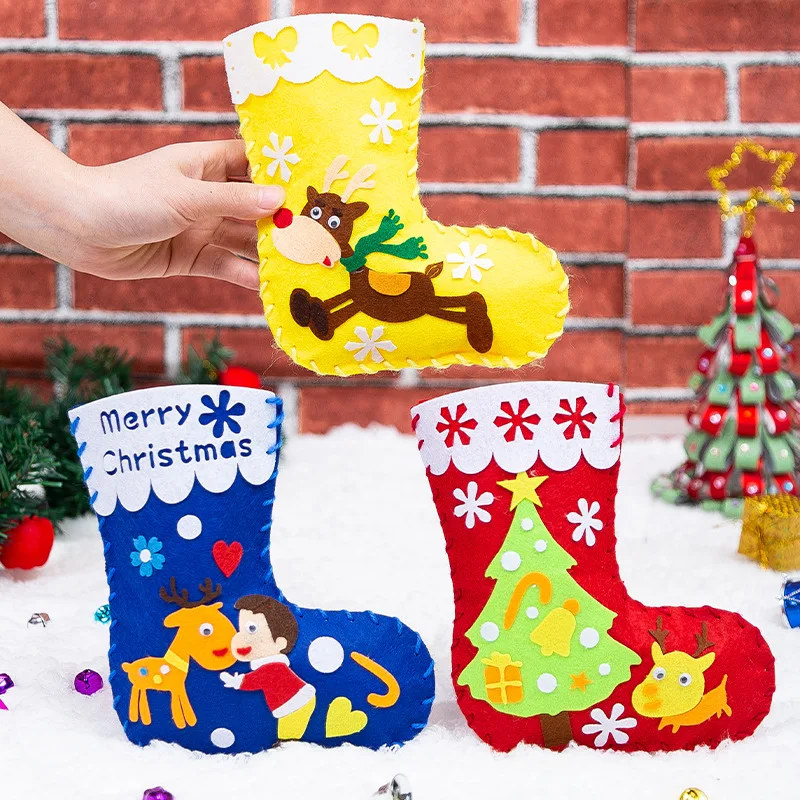 Trẻ Em Tự Làm Vớ Giáng Sinh Mẫu Giáo Đồ Chơi Giáo Dục Trẻ Sáng Tạo Handwork Nghệ Thuật Không Dệt Thủ Công Thủ Công Đồ Chơi Quà Tặng