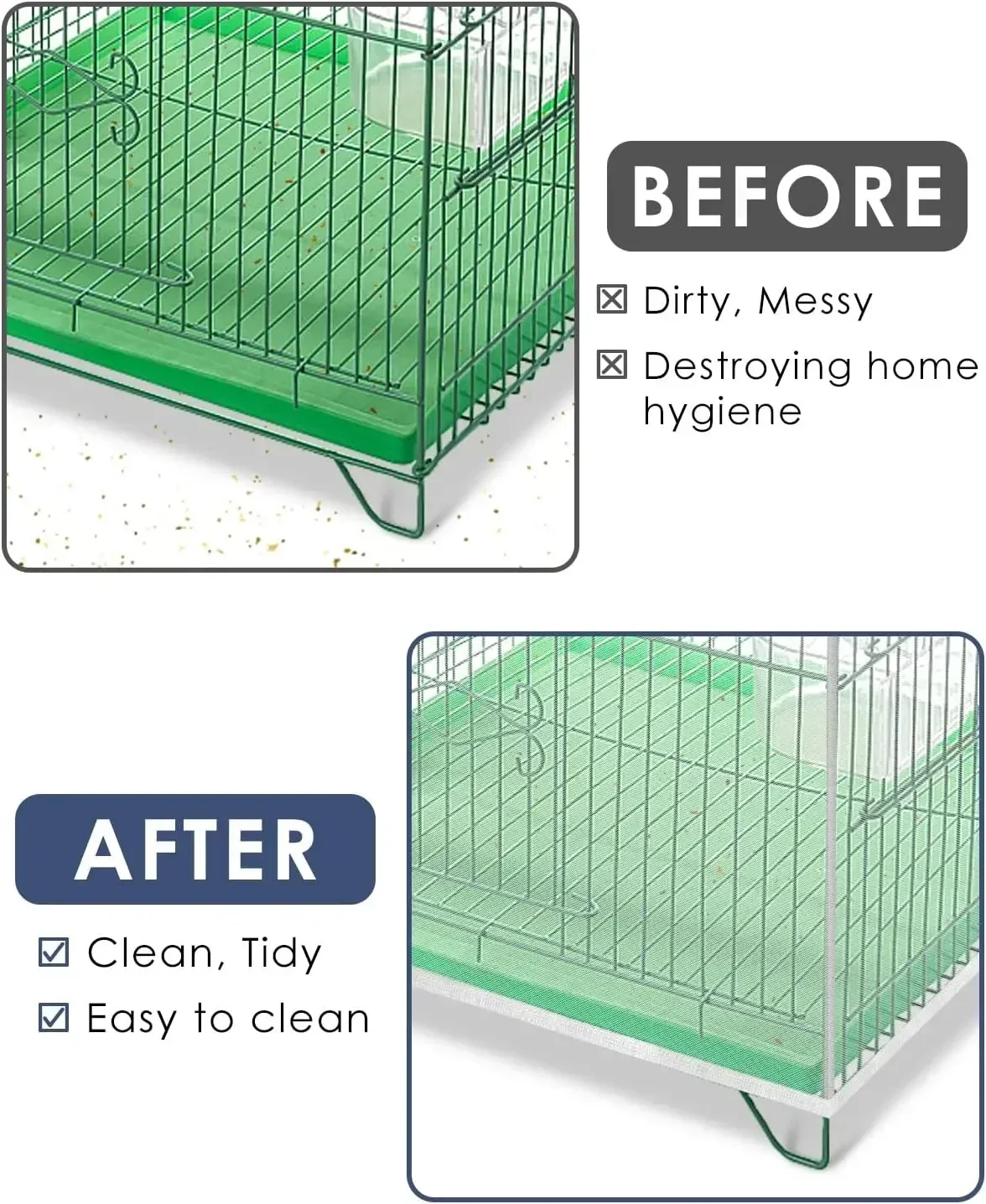 Mesh Bird Cage Cover Shell Rock Net Easy Cleaning Catcher Guard Bird Cage Stretchy Mesh Parrot Bird Cage Net Jaula Para Pajaros