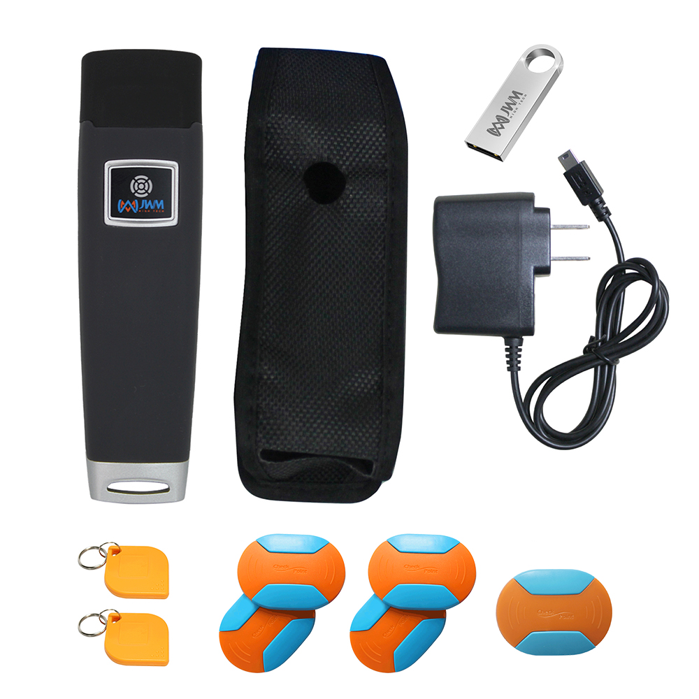 Sistema de patrulla JWM Guard Tour, equipo de guardia de seguridad RFID de 125 kHz con pantalla LCD