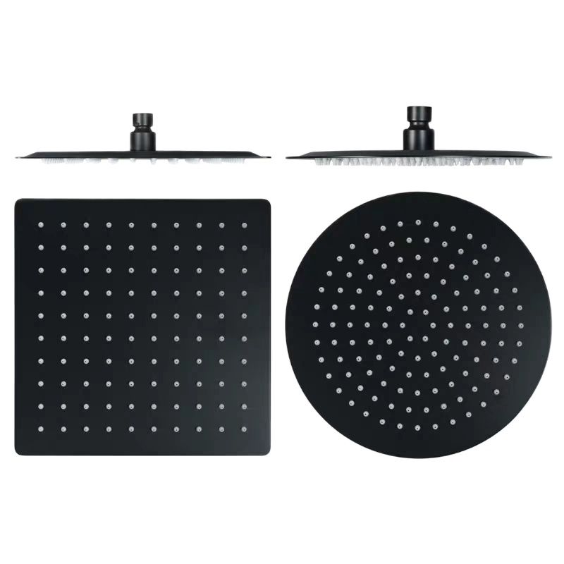 BAKALA Tròn & Vuông Dây Thép Không Gỉ Siêu Mỏng Loại Sen Tắm 16/12/10/8 Inch Lượng Mưa Tắm Mưa sữa Tắm Họa Tiết Nổi Màu Đen