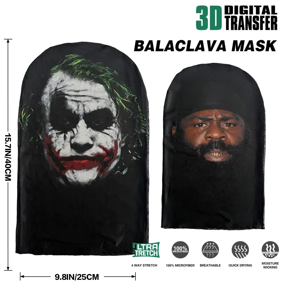 Creative 3D Printed Full Face Mask Head Fit Elastic See-Through Mask for Men Women Idea For Anti-Facial Recognition Party