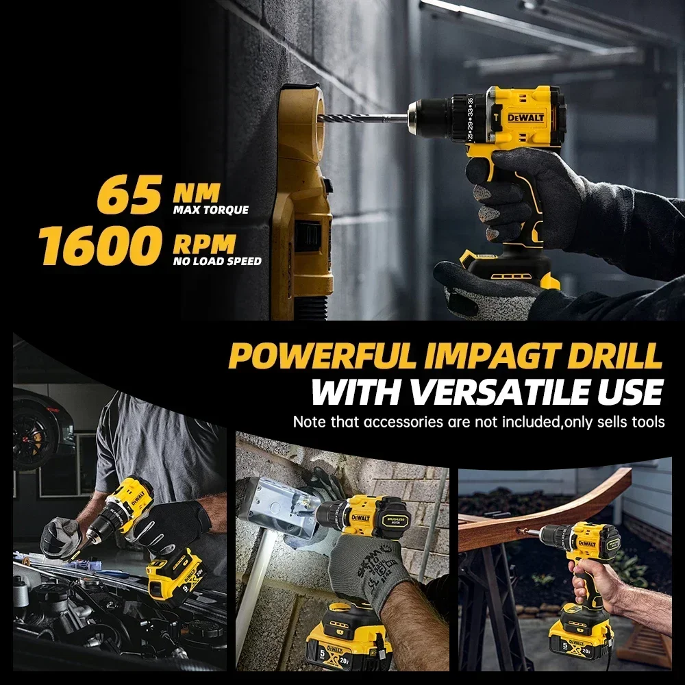 DEWALT 805 20V Brushless Wireless Drill Power Tool has precise speed and torque, rich functions, and can meet a variety of needs