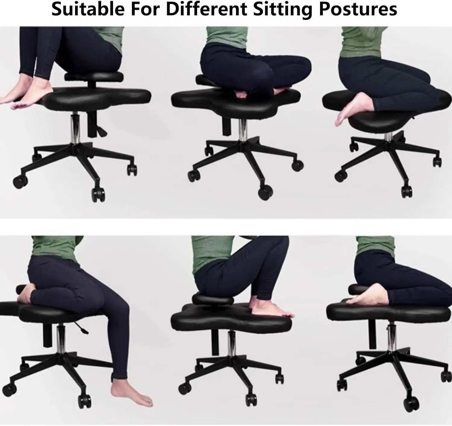 Modern leather computer desk with ergonomic rotating chairs with comfortable family office furniture