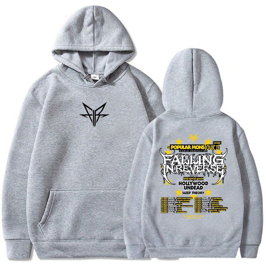 La Popular ropa de la gira de Mons que cae en la banda inversa, Sudaderas con capucha gráficas para hombres/mujeres, Sudaderas de invierno de Hip Hop, jerséis mentales pesados