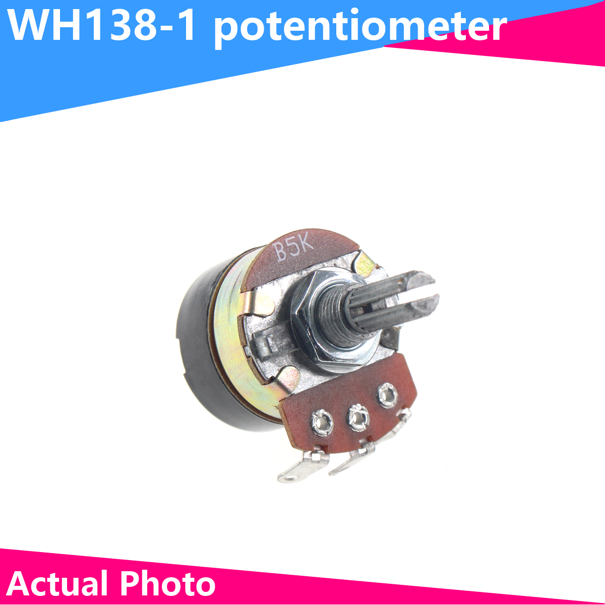 2PCS WH138-1 adjustable resistance speed regulator with switch potentiometer length 20mm B5K B10K B20K B50K B100K B250K B500K