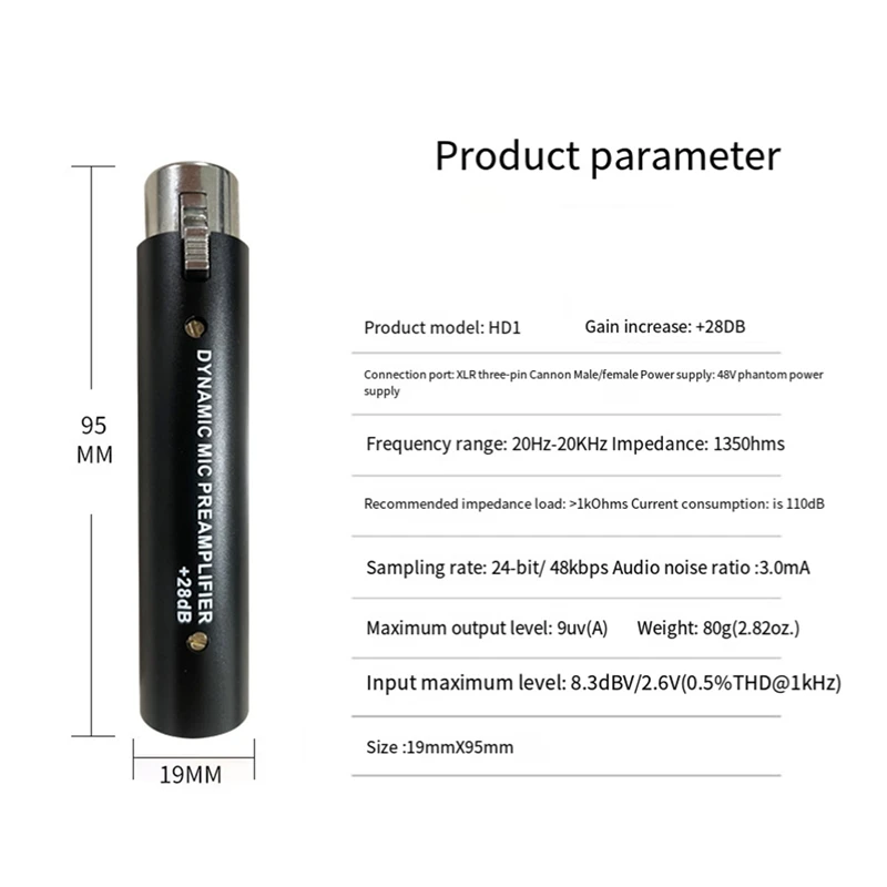 Microphone Preamplifier DM1 Dynamic Amplifier For DM1 Dynamic 28DB Gain Mic Amplifier For Dynamic And Passive Ribbon Microphones