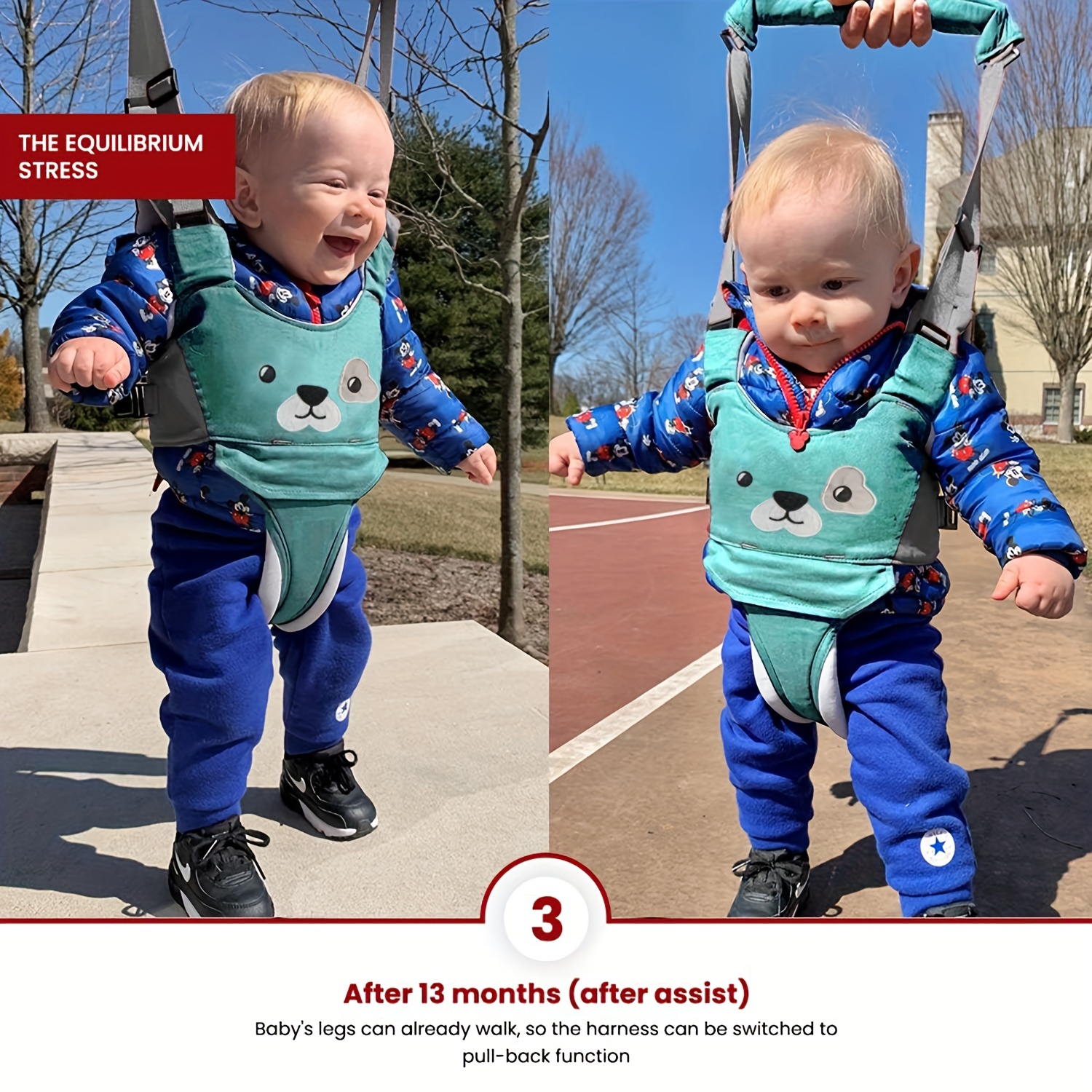 Arnés de mano para caminar para bebé, andador para niños pequeños, cinturón de ayuda para aprender a caminar