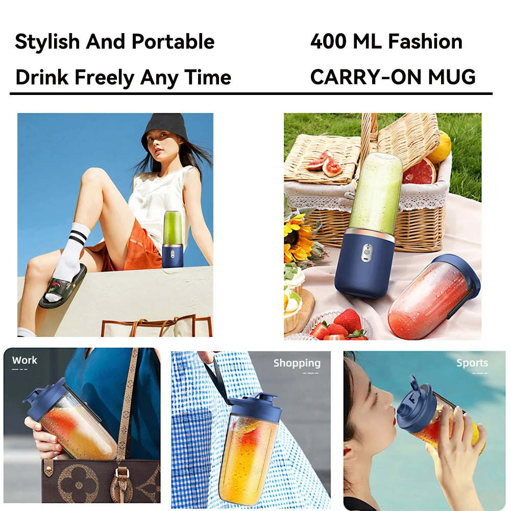 Tragbare elektrische Entsafter blau rosa ABS Tasse Multifunktions Obst Gemüse Lebensmittel Mixer Milchshake machen Mixer wiederaufladbar