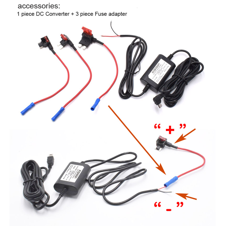 5 В 2,5 А Mini Micro Type C USB Автомобильное зарядное устройство для камеры на приборной панели Жесткий провод DVR Комплект жесткого провода для XiaoMi 70Mai YI 360