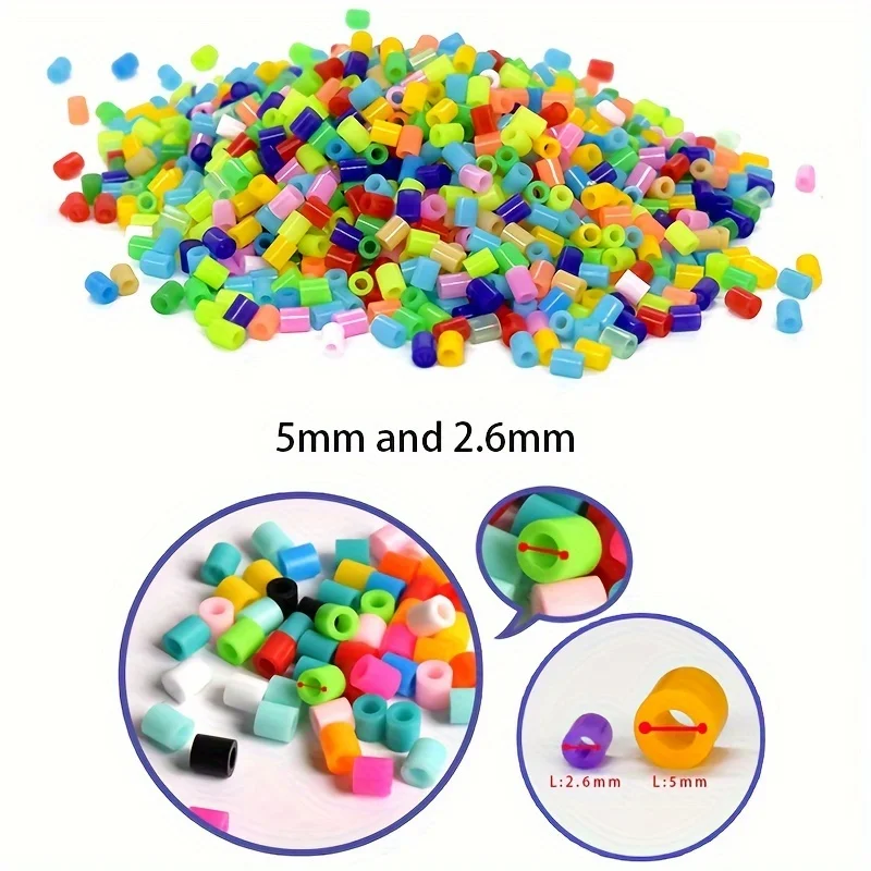 Fuse Beads Kit 24/48 colors 2.6MM 3D Pixel Puzzle Iron Beads Handmade Crafts Decor DIY Make Puzzle High Quality Melting Beads