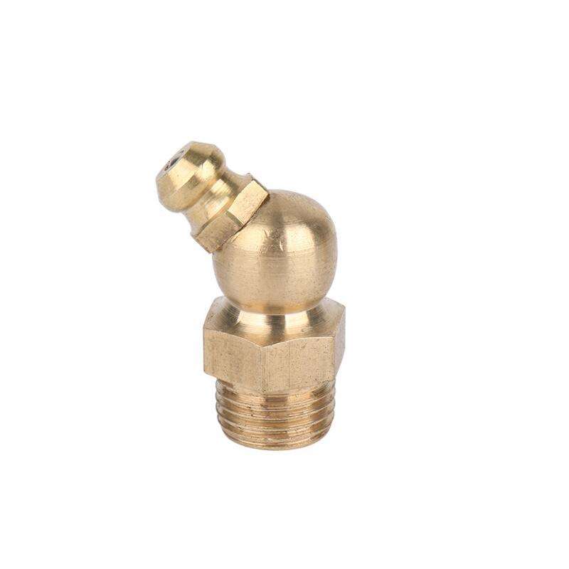 Brass Grease Nipple Metric Imperial Male Thread Straight Elbow Type Oil Zerk Fitting for Grease Gun