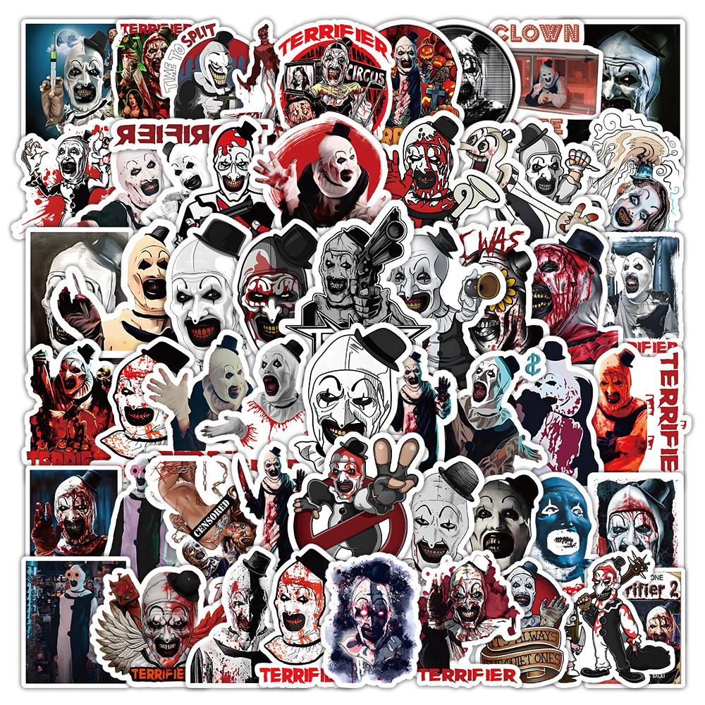 10/30/53PCS Terrifier Stickers Hardcore Movie Sticker DIY Scrapbook Luggage Laptop Phone Guitar Car Bike Skateboard Decals Toy