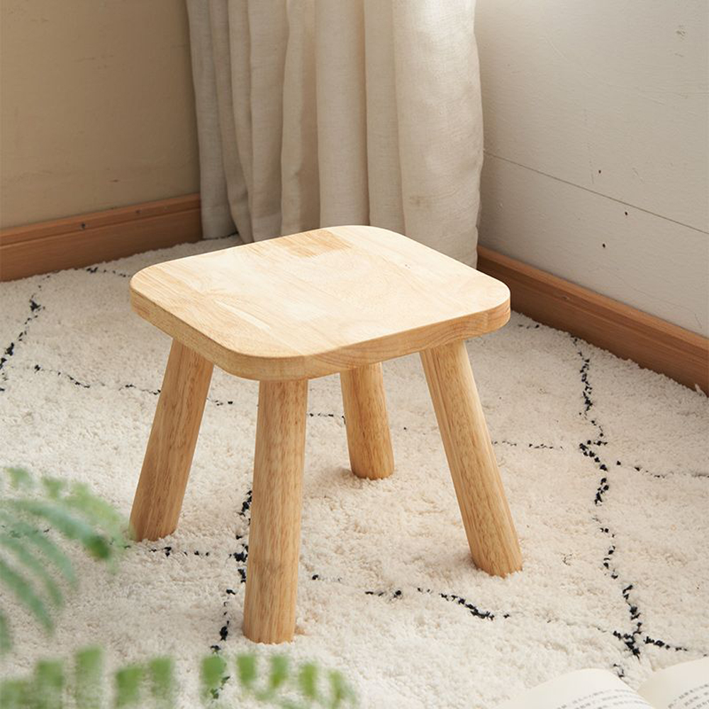 Banco de madera de nogal y natural, taburete ligero de 3,1 libras para el hogar, baño, antideslizante, duradero, fácil de almacenar
