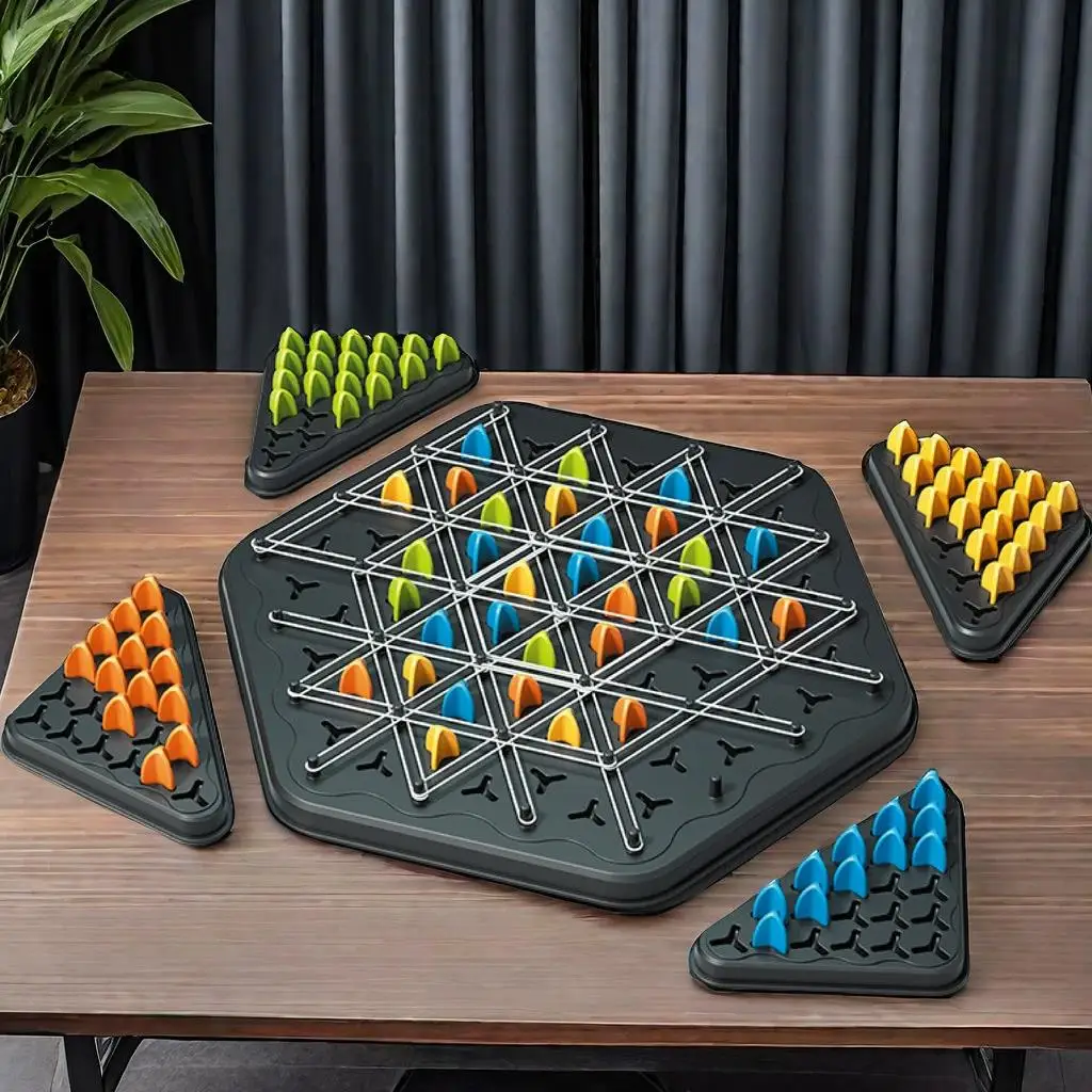 Keten Driehoek Schaken Triggle Rubberen Band Spel Speelgoed Bordspel competitieve Battle Set voor kinderen vrienden ouder-kind interactie