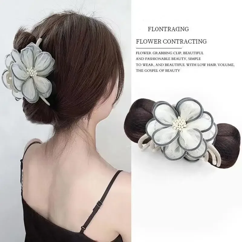 Weibliche synthetische Perücke Fleisch bällchen Kopf Simulation Haar Blume Verschluss Clip unsichtbare Federball Haar verlängerung sanft vielseitig