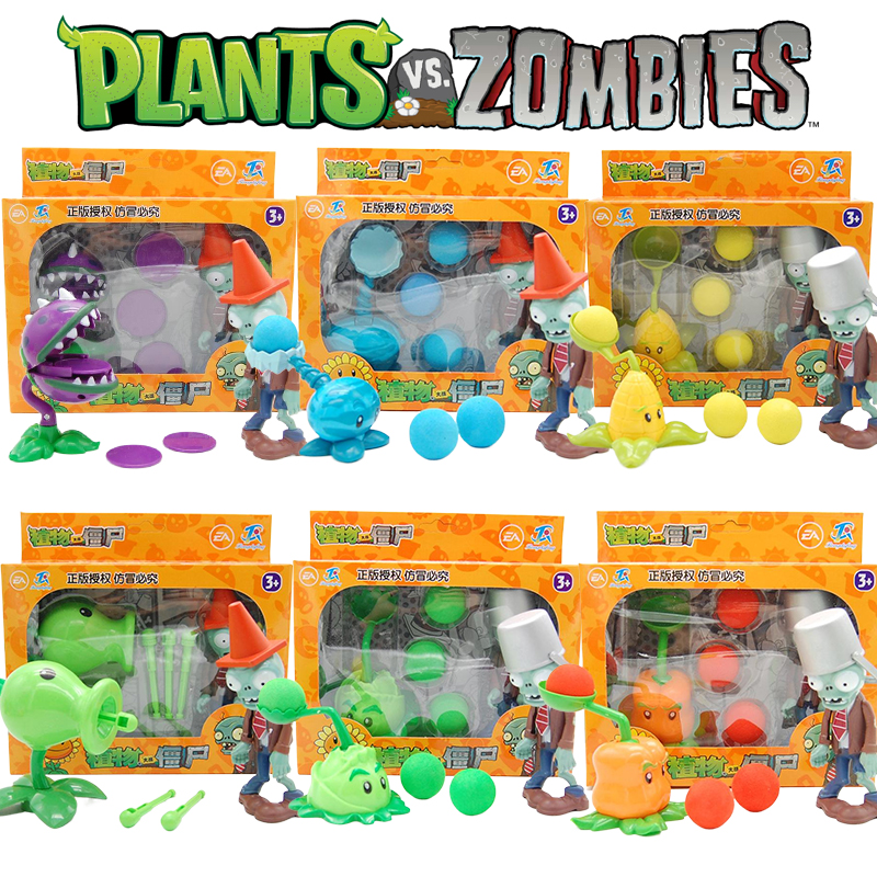 新しい植物 vs. ゾンビピーシューターチョンパーワインターメロンコーンヘッドゾンビおもちゃセット 6 スタイルゲームフィギュアハードプラスチックモデル少年ギフト