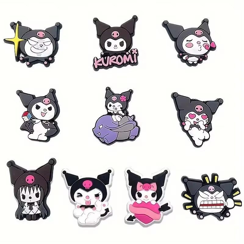 MINISO 10/30pcs Sanrio 신발 장식 액세서리 나막신 용 매력 Bogg Bag 버블 슬라이드 샌들, 생일 선물 아이디어