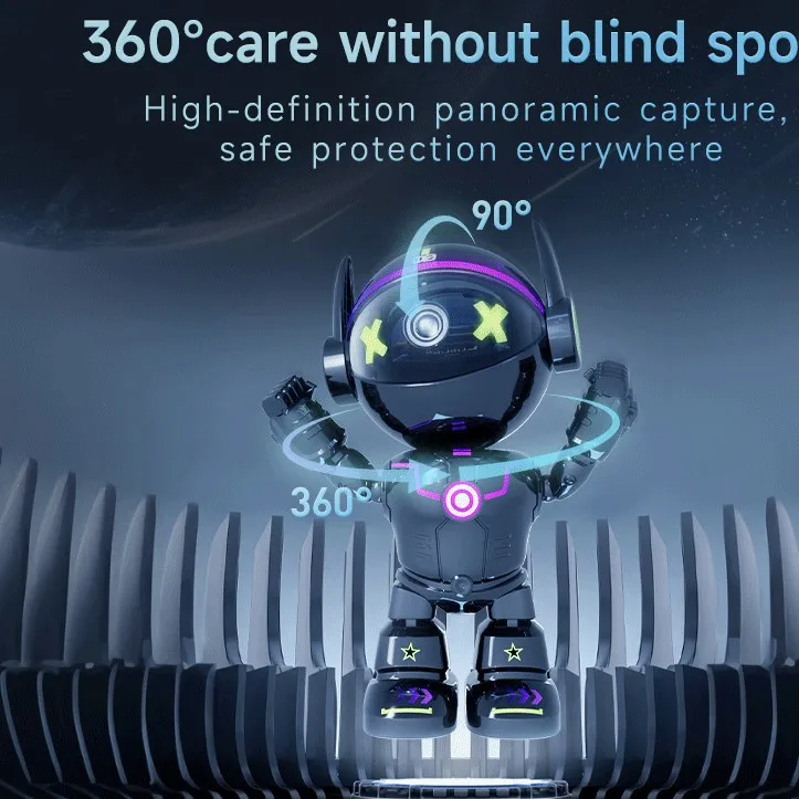 Cámara inalámbrica 360 del robot de la seguridad del hogar de la cámara IP de 5MP PTZ WIFI °   Monitor de bebé interior con lente invisible y seguimiento automático de audio bidireccional