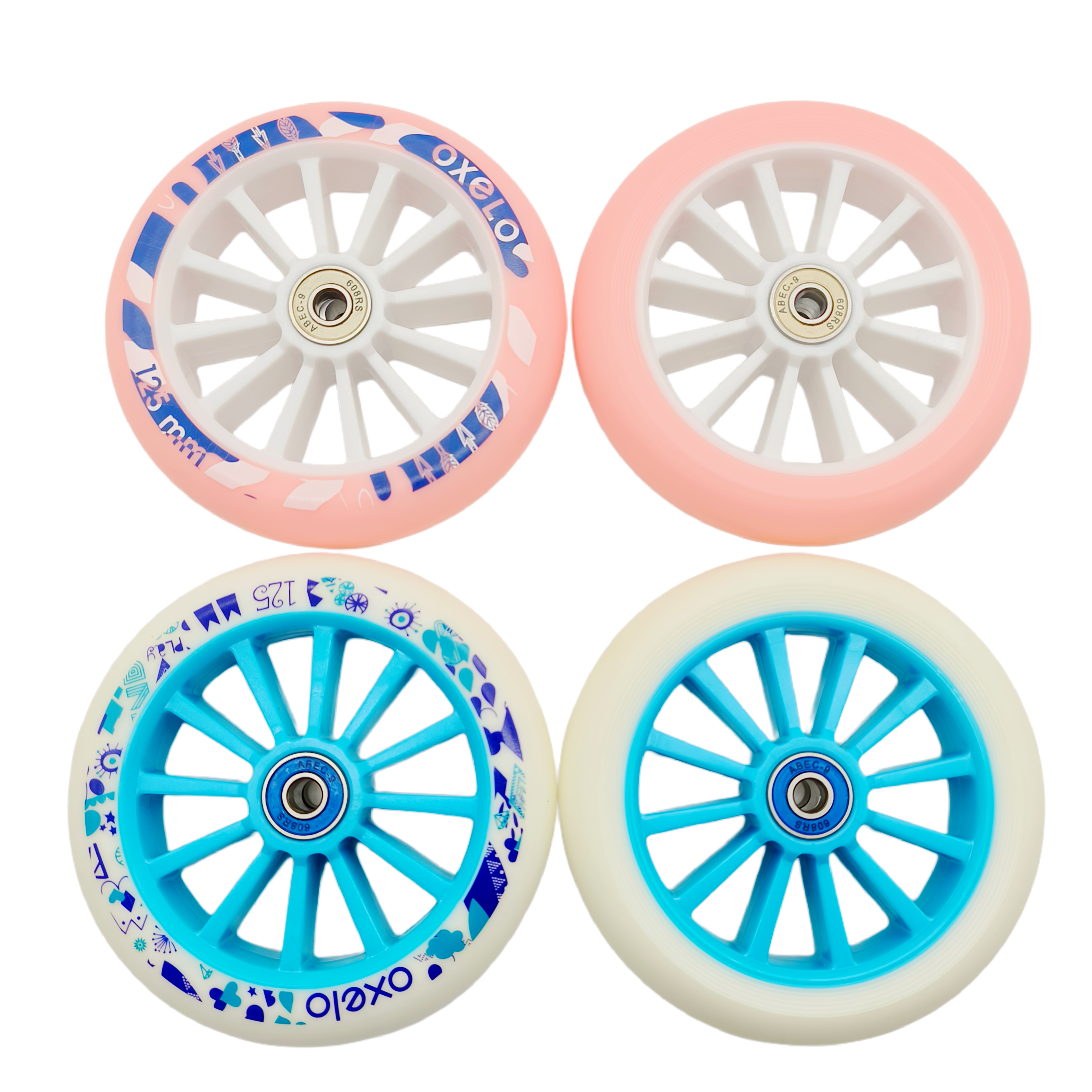 Roda de scooter 125mm 125x24mm incluindo rolamento 2 rodas/lote