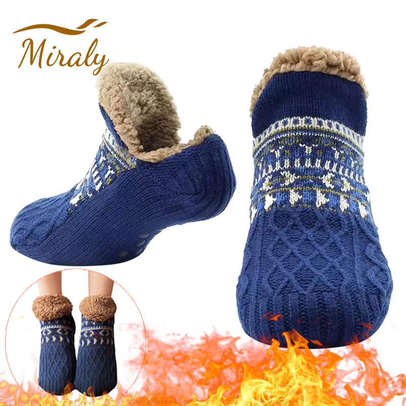 Super Warme Winter Antislip Vloersokken Dames Heren Sneeuwsokken Slaaptapijt Sokken Slippers Sokken Dames Fluwelen Laars Unsiex Homewear