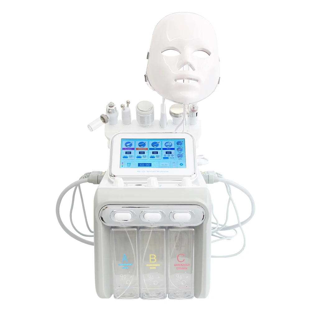 ハイドロダーマブレーション付き7-in-1フェイシャルケアマシン,酸素と水素を含むハイドロダーマブレーション付きフェイシャルマシン,ディープスキンクレンジング,リフティングスキンスクラバー,アクアフェイシャルケアデバイス