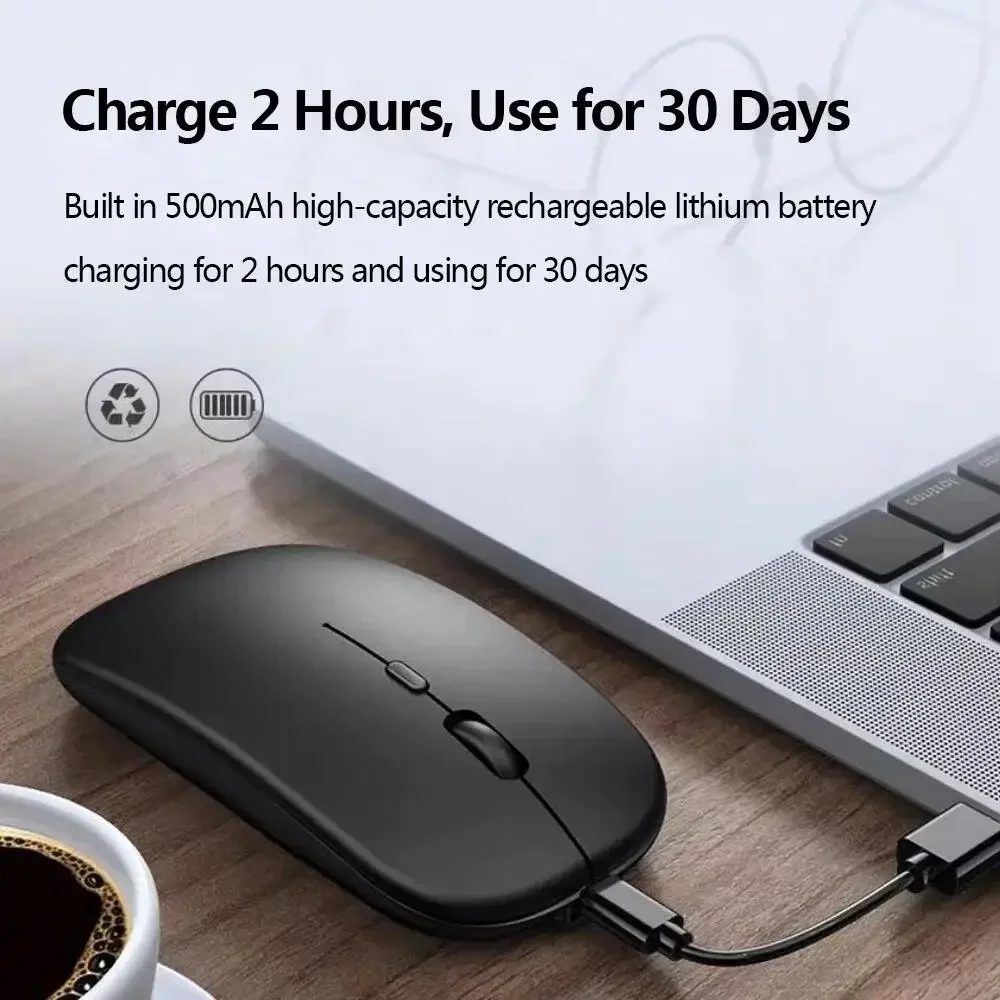 2025New ratón inalámbrico Bluetooth ratón óptico recargable USB para ordenador portátil PC Macbook Gaming Mouse Gamer 2,4 GHz 1600DPI