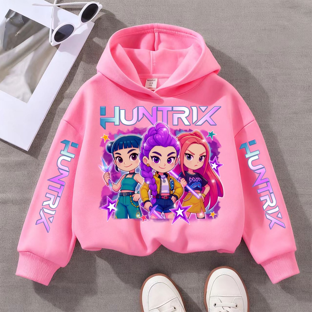 Disfraz de Cosplay de grupo de cazadores de brujas Zoey para niñas y mujeres, disfraces de fiesta de Halloween, cazador de demonios, ídolo, grupo de chicas, sudadera informal de colores