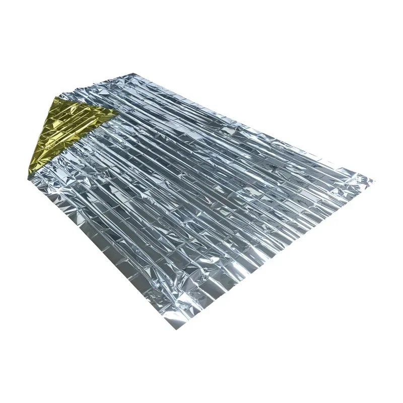 Cobertor dobrável de emergência, 210cm * 130cm, prata/ouro, abrigo de resgate de sobrevivência de emergência, acampamento ao ar livre, manter cobertores quentes, 1 peça