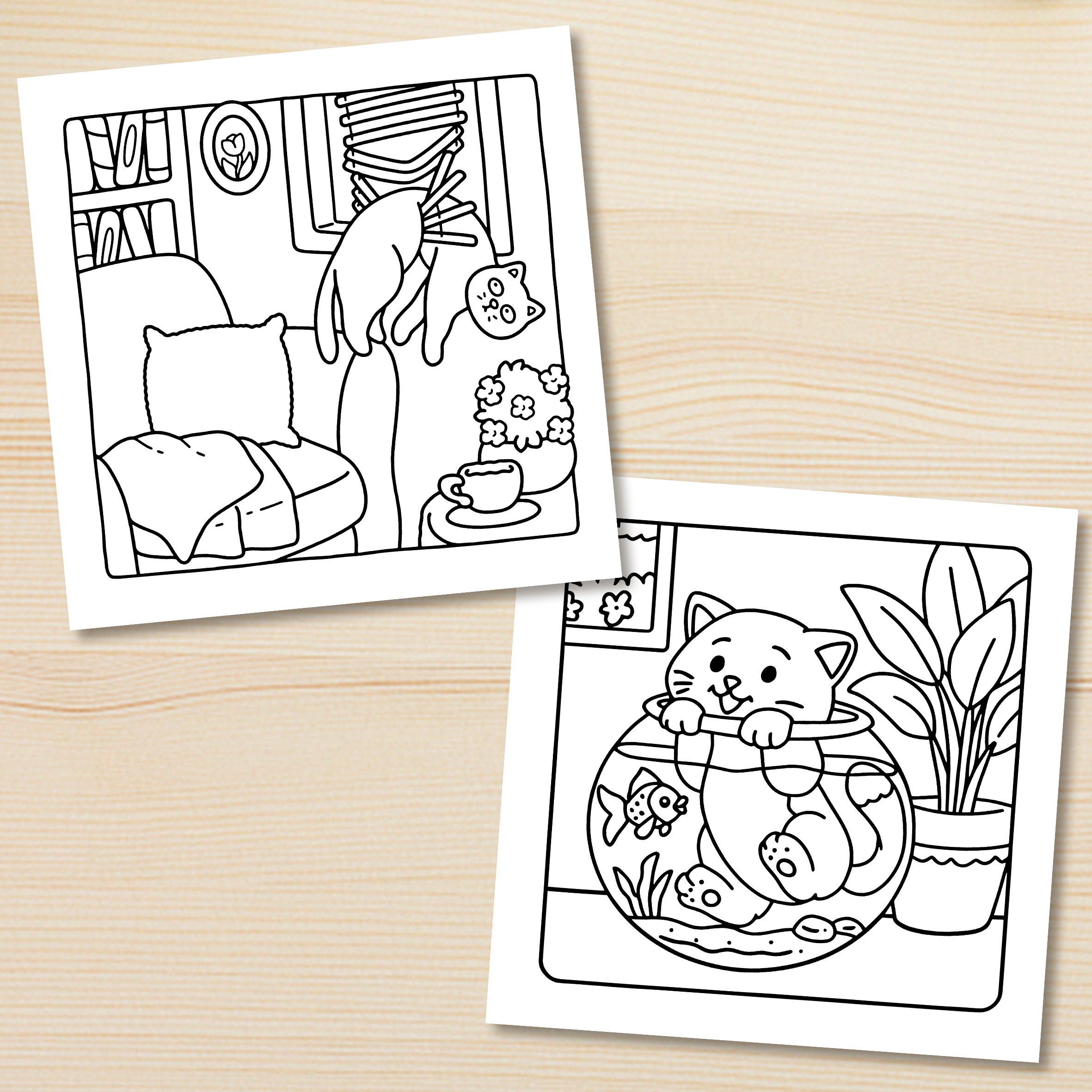 CAT LIFE Bold-easy Patterns Coloring Book for Adults Cute Drawing Book Perfect Gift for Party and Birthday