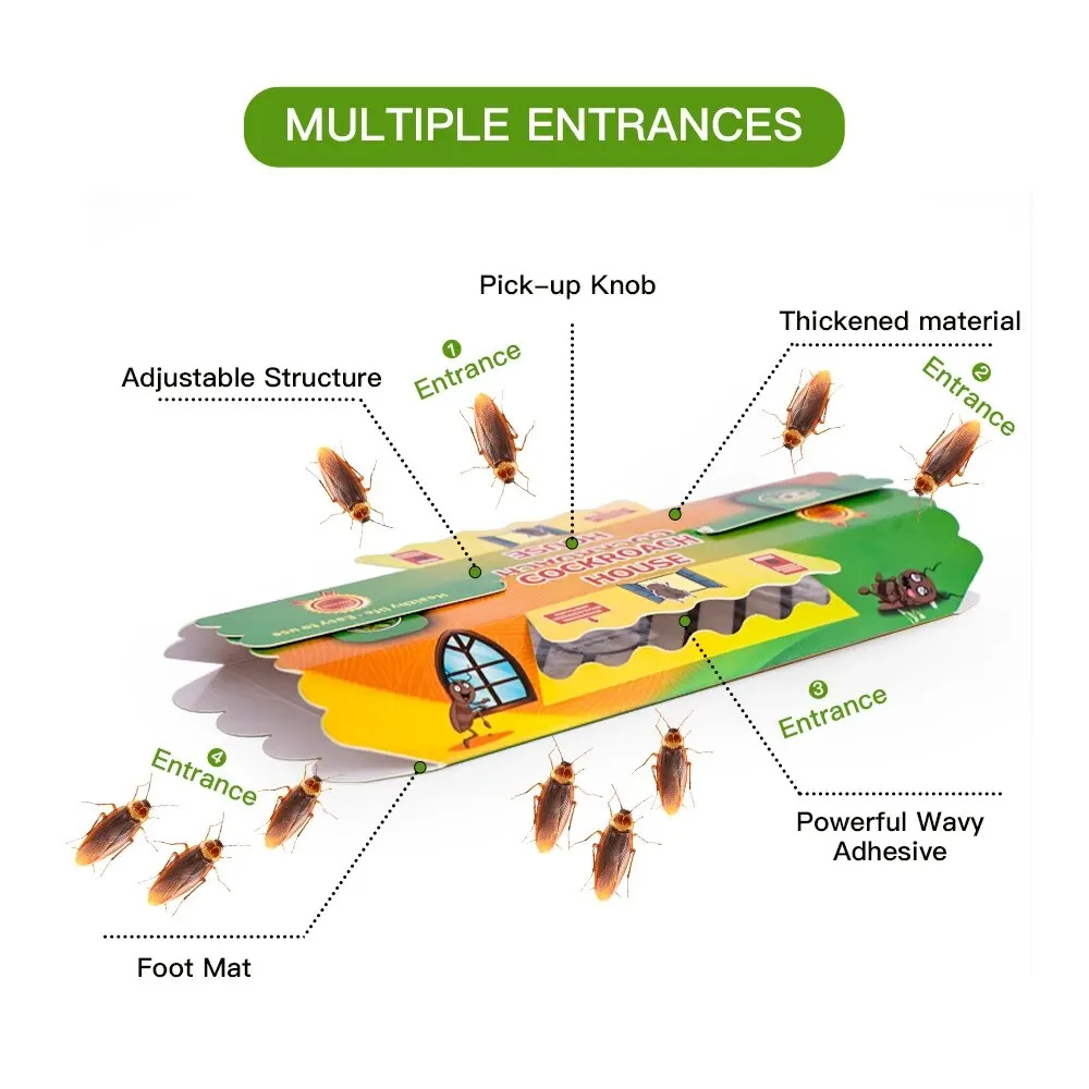 5Pcs Roach Trap Living Room Kitchen Bedroom Restaurantwarehouse Available Roaches Ants Spiders Insect Board