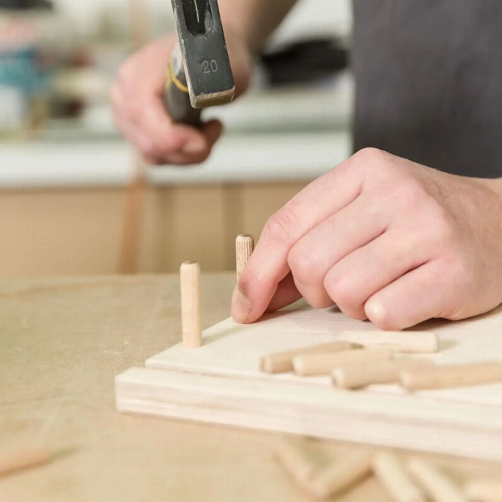 100pcs ไม้ Dowels ไม้เนื้อแข็ง Dowel M6/M8/M10 Chamfered ร่อง Beech Dowel ร่องสําหรับช่างไม้เฟอร์นิเจอร์ผู้ผลิตซ่อมเครื่องมือ