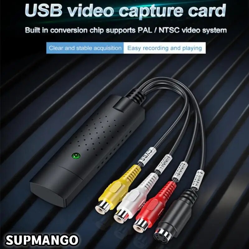 Convertitore audio video USB 2.0 Scheda di acquisizione Easy Cap Convertitore audio video TV DVD VHS Scheda adattatore di acquisizione audio TV Video DVR