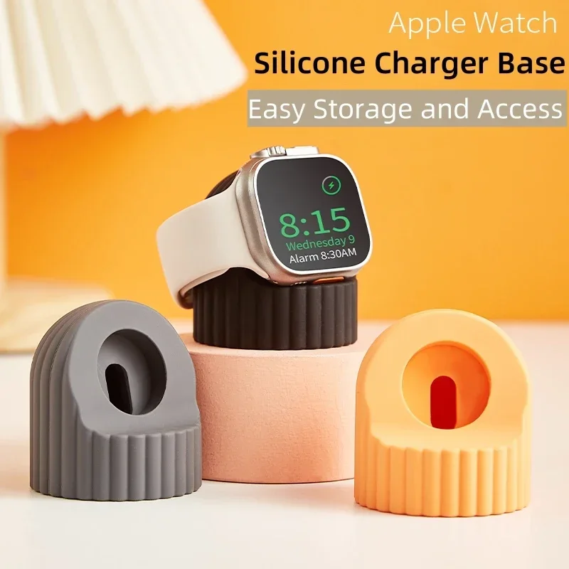 Weiche Silikon Smart Uhr Ladegerät Ständer Halter Basis Für Apple Uhr Serie 1-8 SE Iwatch Station Dock Lade Desktop halter