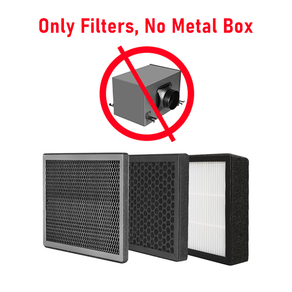 Caja de filtro de purificación de 3 capas con filtro Hepa y carbón para sistema de ventilación