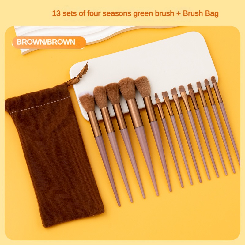 Nuevo13Cepillo de maquillaje de hoja de acebo de Purpleflower, conjunto completo de herramientas de belleza