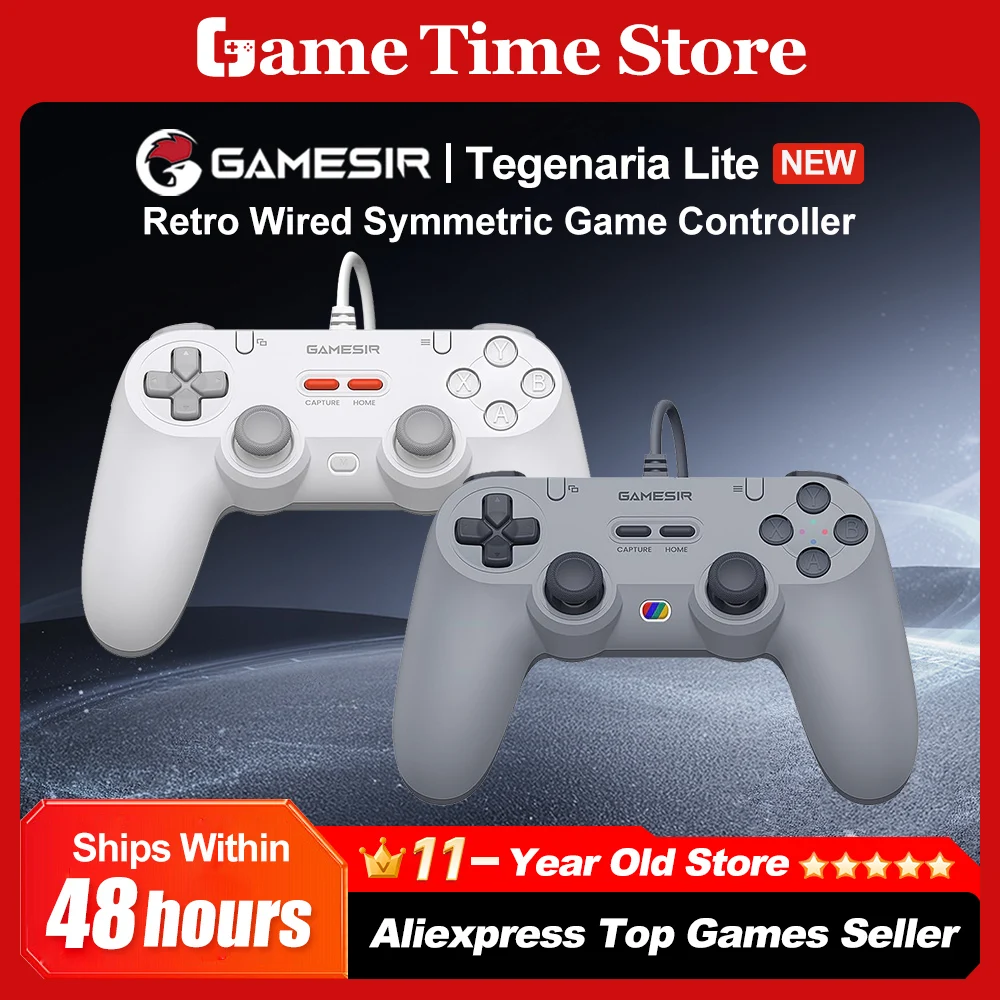 Контроллер Gamesir TEGENARIA T3 Lite Controles Mandos Para PC Nintendo Switch 1 и 2 Проводной геймпад Android с эффектом Холла Ретро-дизайн