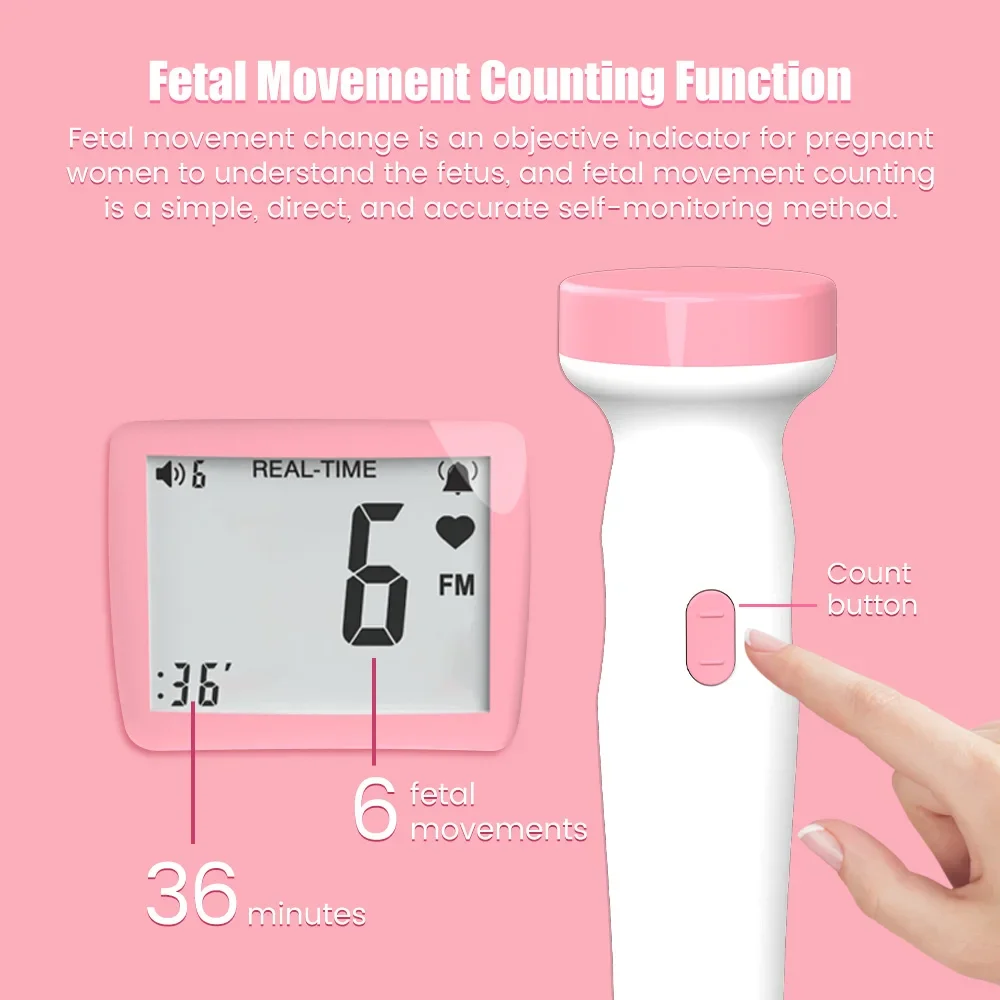 Doppler Fetal Heart Rate Monitor & Gel Heart Beat Pregnancy Baby Fetal Sound Heart Rate Detector No Radiation LCD Curve Display