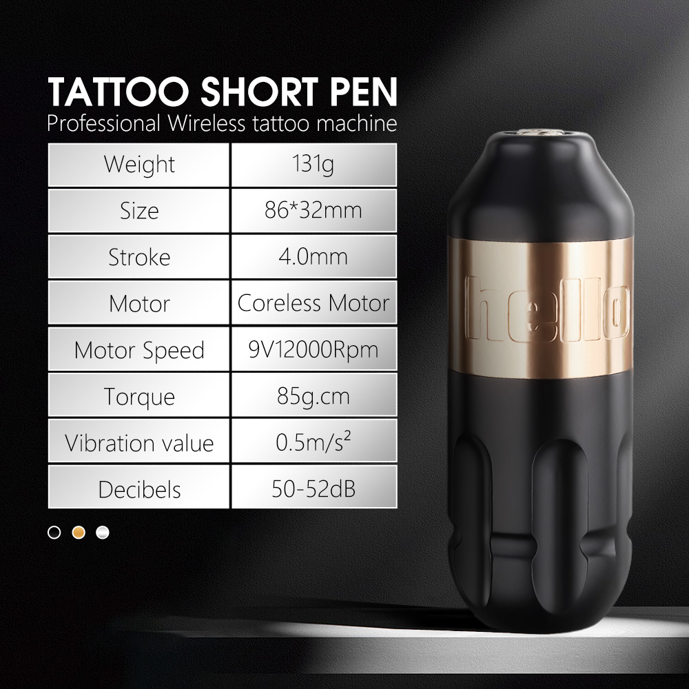 Ambition จังหวะ 4.0 มม.โรตารีสักเครื่อง Coreless มอเตอร์แต่งหน้าปากกา Grip 33 มม.อินเทอร์เฟซ RCA สําหรับ Body Art