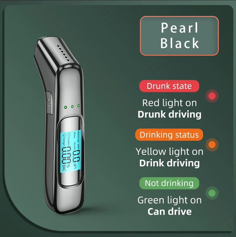 Breathalyzer แบบพกพา Professional Breath เครื่องทดสอบแอลกอฮอล์จอแสดงผล LCD สําหรับขับรถเมารถ Electronics การทดสอบแอลกอฮอล์