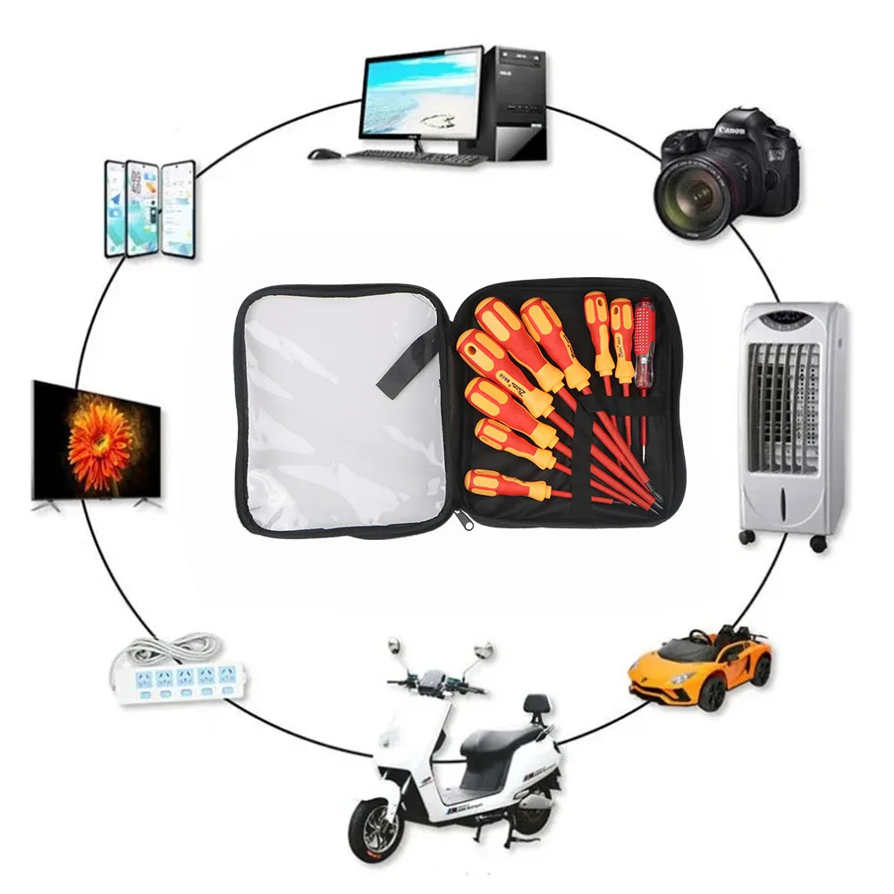 Chave de fenda magnética conjunto isolado phillips fenda bits eletricista para eletricista ferramentas manuais multifuncional