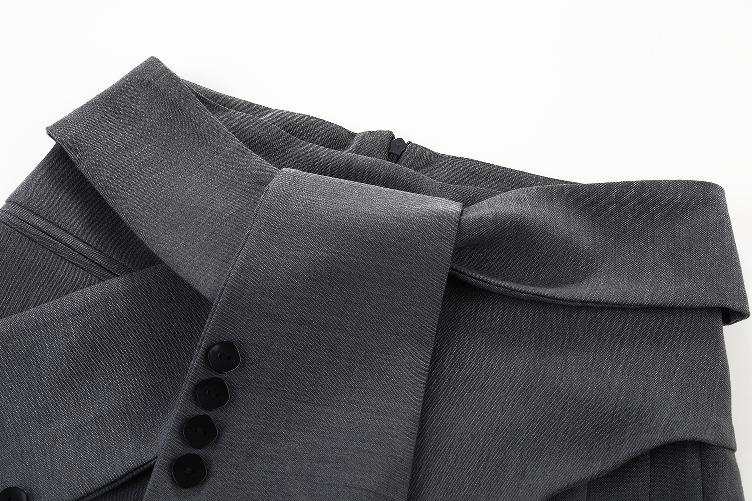 ビジネス レディース ミニスカート 春秋 ハイウエスト Aライン 非対称デザイン ピュアカラー 通勤スタイル ジッパー ポリエステル