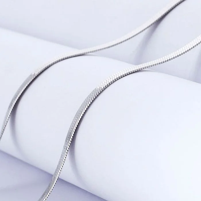 Chất Liệu Bạc 925 Mỹ 4MM Lưỡi Dao Dây Chuyền Vòng Cổ Dành Cho Nữ Cao Cấp DỰ TIỆC CƯỚI Trang Sức Dự Tiệc Ngày Lễ Quà Tặng